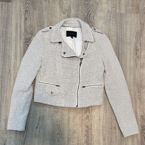 Banana Republic Light Gray Women's Leather Jacket